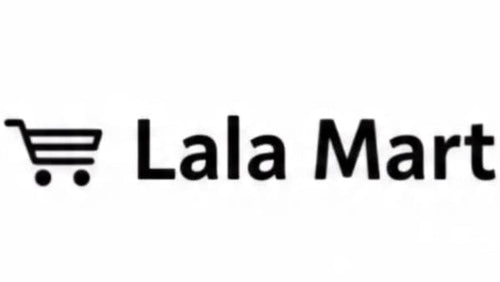 Lala Mart logo with a shopping cart icon on a white background